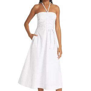 Tucker Ruched Halter Midi-Dress - Size 16